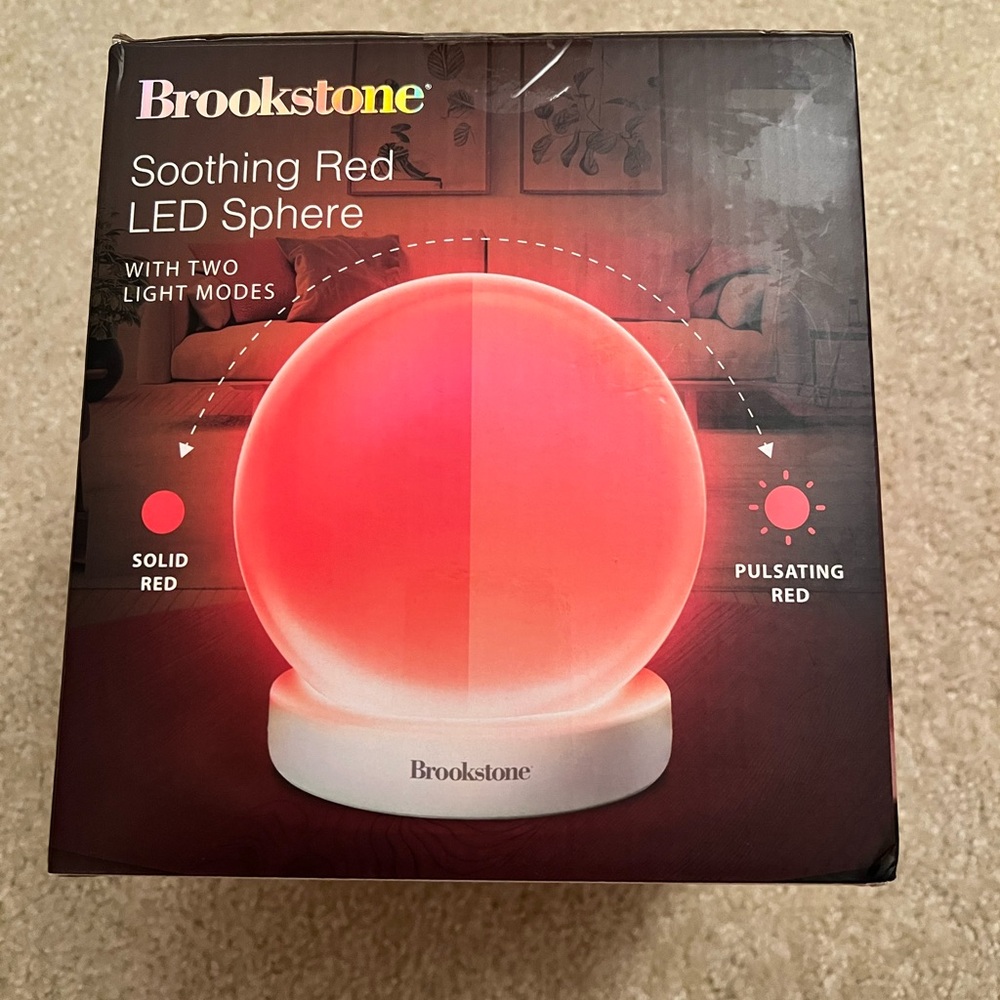 Brookstone Vibrant Red LED Sphere - Picture 2 of 4